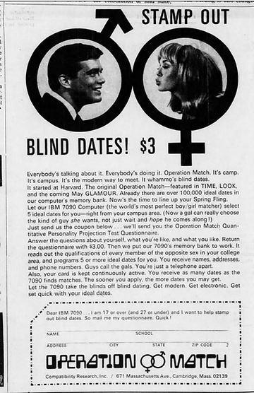 Hẹn hò online vào những năm 1960 của thế kỷ trước