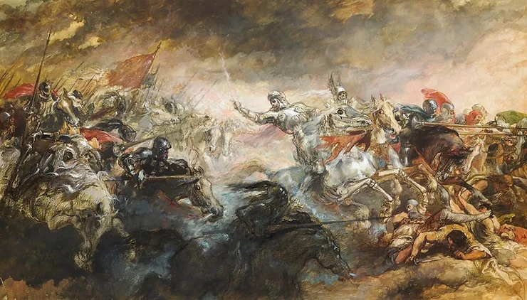 Hình ảnh "Tứ kỵ sĩ Khải Huyền" trong Kinh Thánh được khắc họa trên một bức tranh tại Viện bảo tàng Birmingham (Anh)